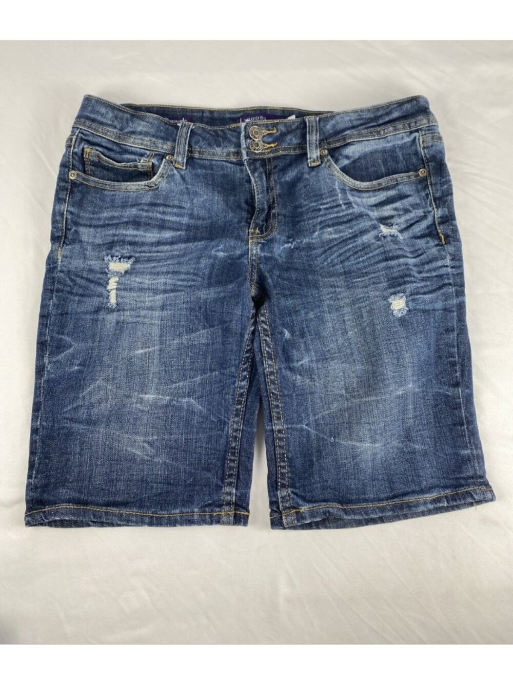 Vigoss Bermuda 7 Pocket Stretch Denim Jean Shorts Lowrise Jrs / Womens Size 9 - Picture 1 of 8